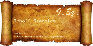 Inhoff Szabolcs névjegykártya