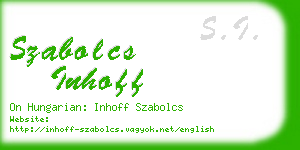 szabolcs inhoff business card